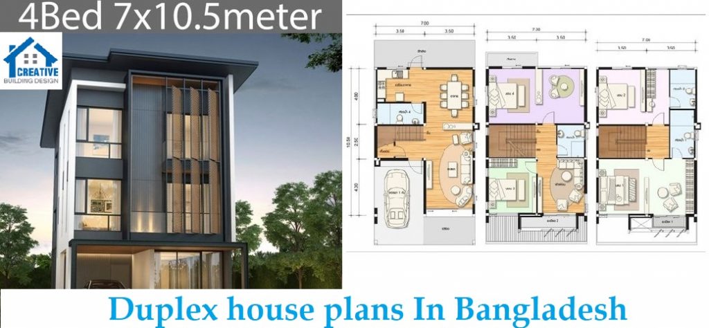 Duplex house plans In Bangladesh